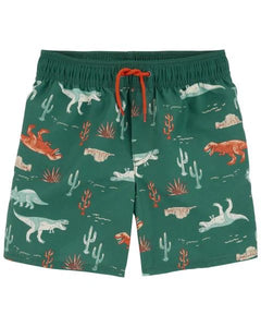 Carter's Kid Boy Dino Print Swim Trunks