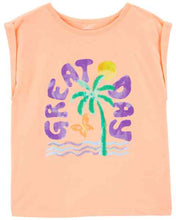 Cargar imagen en el visor de la galería, Carter&#39;s Kid Girl Coral Great Day Palm Tree Tee
