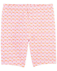 Carter's Kid Girl Coral Geo Print Bike Shorts