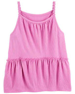 OshKosh Kid Girl Fuchsia Ruffle Tank Top