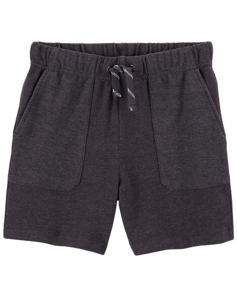 Carter's Kid Boy Dark Grey Pull-On Reverse Pockets French Terry Shorts