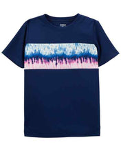 Carregar imagem no visualizador da galeria, Oshkosh Kid Boy Navy Graphic Stripe Tee in Moisture Wicking Active Mesh
