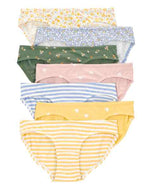 Carter's 7pc Kid Girl Lilac Floral Stretch Cotton Bikini Briefs (a little below waste)