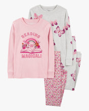 Afbeelding in Gallery-weergave laden, Carter&#39;s 4pc Kid Girl  Pink Floral Snug Fit Cotton Pajama Set
