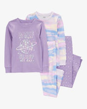 Load image into Gallery viewer, Carter&#39;s 4pc Kid Girl  Magical Purple Tie Dye Snug Fit Cotton Pajama Set
