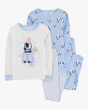 Afbeelding in Gallery-weergave laden, Carter&#39;s 4pc Kid Girl Penguin Snug Fit Cotton Pajama Set
