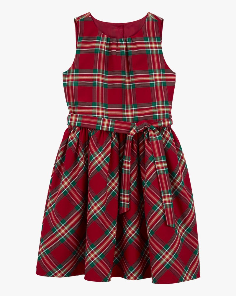 OshKosh Kid Girl Red Plaid Holiday Dress