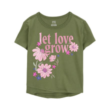 Load image into Gallery viewer, Carter&#39;s Kid Girl Green Let Love Grow Flower Print Top
