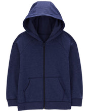 Cargar imagen en el visor de la galería, Carter&#39;s Kid Boy Navy Zip-Up Fleece Hoodie
