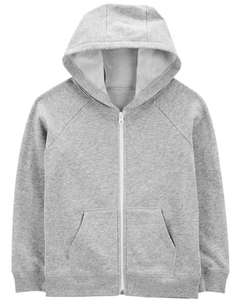 Carter's Kid Boy Grey Zip-Up Fleece Hoodie