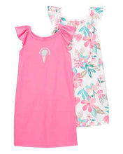 Load image into Gallery viewer, Carter&#39;s 2pc Kid Girl Pink Floral Gowns Sleepwear Set
