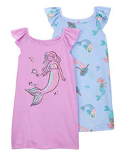 Load image into Gallery viewer, Carter&#39;s 2pc Kid Girl Mermaid Gowns Sleepwear Set
