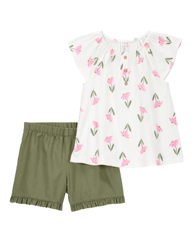 Carter's 2pc Kid Girl Floral Top & Shorts Set