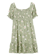 Carter's Kid Girl Green Floral Dress