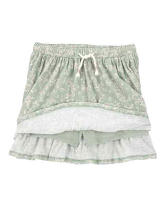 Carter's Kid Girl Green Floral Skort