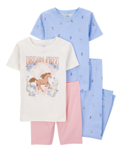 Afbeelding in Gallery-weergave laden, Carter&#39;s 4pc Kid Girl Horse Dream Free Snug Fit Cotton Pajama Set
