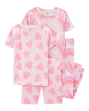 Afbeelding in Gallery-weergave laden, Carter&#39;s 4pc Kid Girl Pink Snug Fit Cotton Pajama Set
