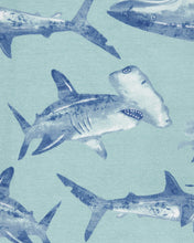 Carregar imagem no visualizador da galeria, Carter&#39;s 4pc Kid Boy Blue Sharks Pajama Sleepwear Set
