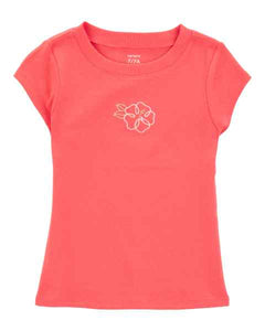 Carter's Kid Girl Orange Flower Tee