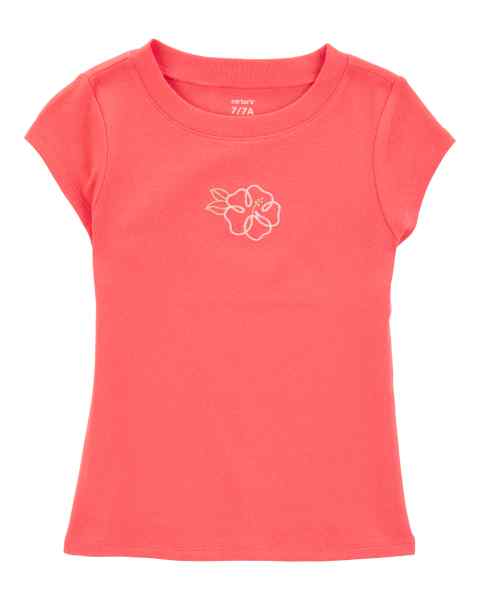 Carter's Kid Girl Orange Flower Tee