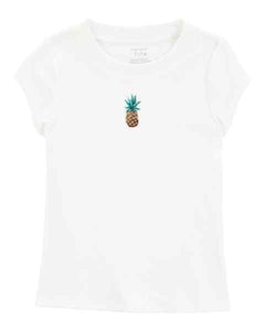 Carter's Kid Girl White Pineapple Tee
