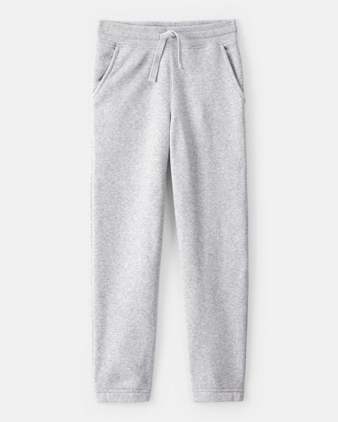 OshKosh Kid Boy Grey Fleece Drawstring Joggers