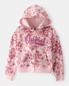 Oshkosh Kid Girl Pink Floral Hoodie