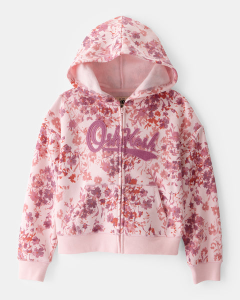 Oshkosh Kid Girl Pink Floral Hoodie