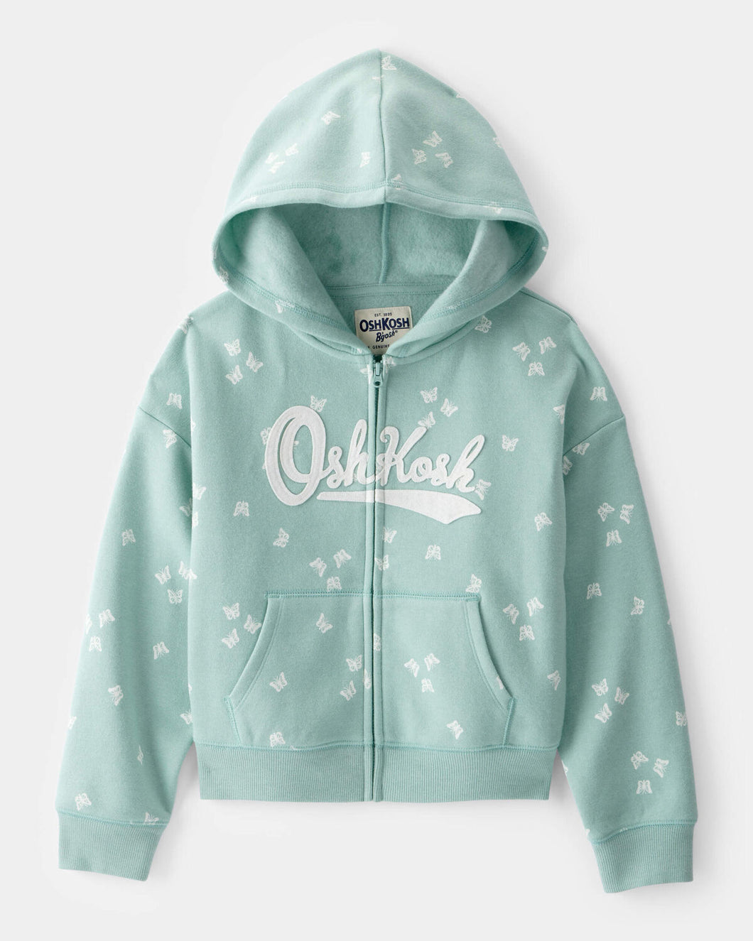 Oshkosh Kid Girl Green Butterflies Hoodie