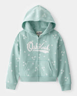 Oshkosh Kid Girl Green Butterflies Hoodie