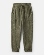 OshKosh Kid Boy Green Acid Wash Print Drawstring Joggers