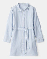 Carter's Kid Girl Blue Striped Button-Front Long-Sleeve Shirt Dress