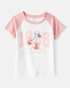 Carter's Kid Girl Ivory/ Pink Cherry Tee