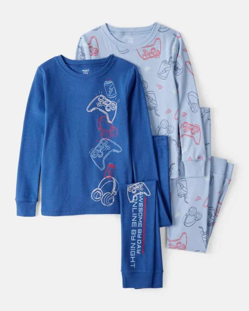 Carter's 4pc Kid Boy Gamer Pajama Sleepwear Set