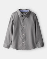 OshKosh Kid Boy Grey Long-Sleeve Button-Down Shirt