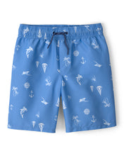 Afbeelding in Gallery-weergave laden, Carter's Kid Boy Sailboat Print Swim Shorts
