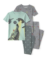 Carter's 4pc Kid Boy UFO & Dino Print Pajama Sleepwear Set