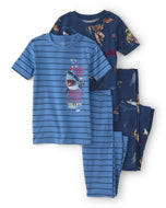 Carter's 4pc Kid Boy Pizza & Shark Print Pajama Sleepwear Set