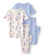 Carter's 4pc Kid Girl Blue Mermaid Cotton Pajama Set