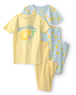 Carter's 4pc Kid Girl Yellow Rise & Shine Cotton Pajama Set