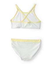 Load image into Gallery viewer, Carter's 3pc Kid Girl Lemon Striped Rashguard Swim Set
