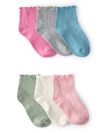 Carter's 6pk Kid Girl Pastel Multicolor Ankle Socks