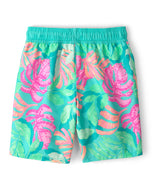 Carter's Kid Boy Multi Color Leaves Swim Shorts