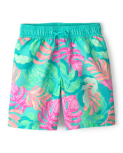 Afbeelding in Gallery-weergave laden, Carter's Kid Boy Multi Color Leaves Swim Shorts
