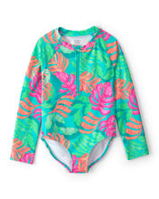 Carregar imagem no visualizador da galeria, Carter's Kid Girl Multi Color Leaves Long-Sleeve Swimsuit
