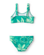 Load image into Gallery viewer, Carter's 3pc Kid Girl Green Floral Long-Sleeve Top &amp; Bikini Swim Set
