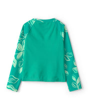 Load image into Gallery viewer, Carter's 3pc Kid Girl Green Floral Long-Sleeve Top &amp; Bikini Swim Set
