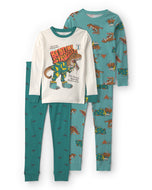 Carter's 4pc Kid Boy 'Bedtime Struggles' Long-Sleeve Sleepwear Set