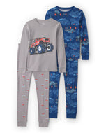 Carter's 4pc Kid Boy Monster Truck Print Long-Sleeve Sleepwear Set