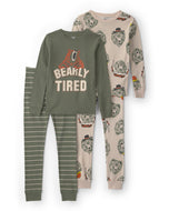Carter's 4pc Kid Boy 'Bearly Tired' Long-Sleeve Sleepwear Set